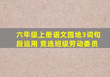 六年级上册语文园地3词句段运用 竞选班级劳动委员